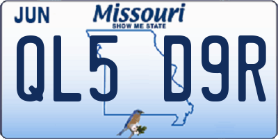 MO license plate QL5D9R
