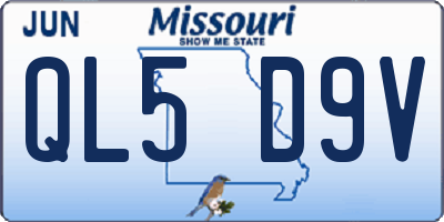 MO license plate QL5D9V