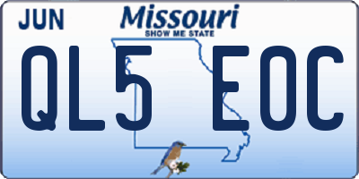 MO license plate QL5E0C