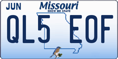 MO license plate QL5E0F