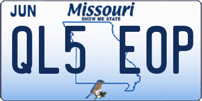 MO license plate QL5E0P