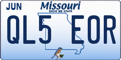 MO license plate QL5E0R