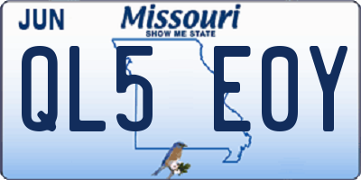 MO license plate QL5E0Y