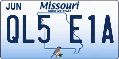 MO license plate QL5E1A