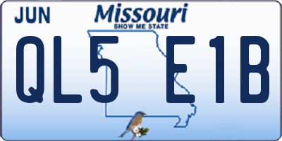 MO license plate QL5E1B