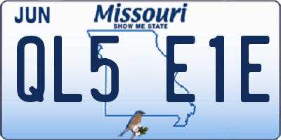 MO license plate QL5E1E