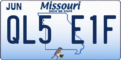 MO license plate QL5E1F