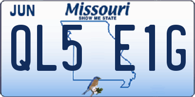 MO license plate QL5E1G