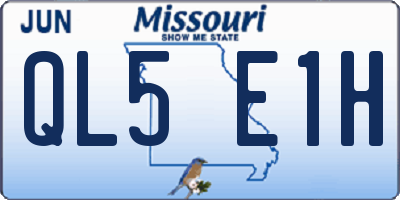 MO license plate QL5E1H