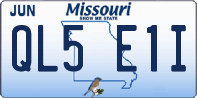 MO license plate QL5E1I