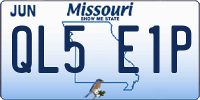 MO license plate QL5E1P