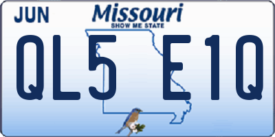 MO license plate QL5E1Q