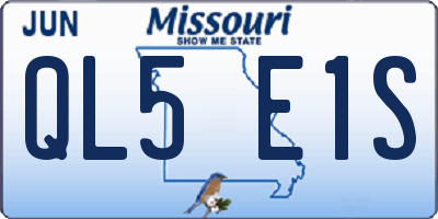 MO license plate QL5E1S