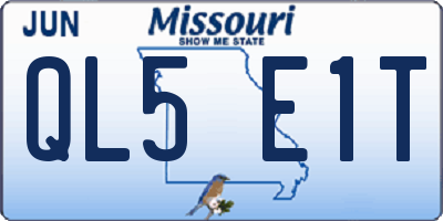 MO license plate QL5E1T