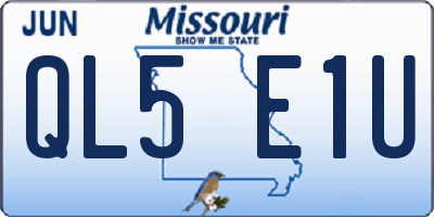 MO license plate QL5E1U