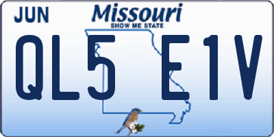 MO license plate QL5E1V