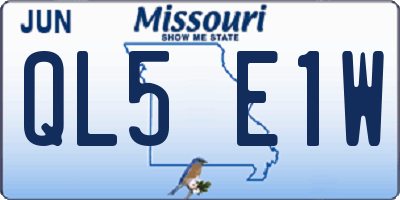 MO license plate QL5E1W