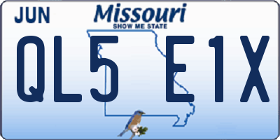 MO license plate QL5E1X