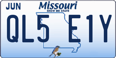 MO license plate QL5E1Y