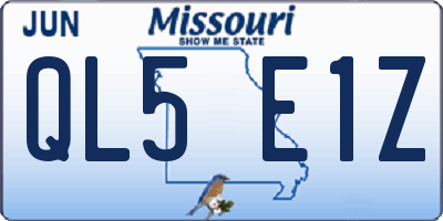 MO license plate QL5E1Z