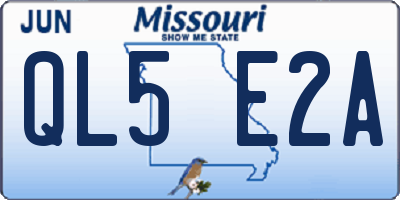 MO license plate QL5E2A