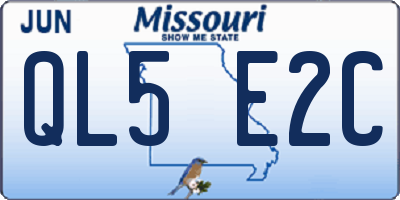 MO license plate QL5E2C