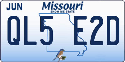 MO license plate QL5E2D