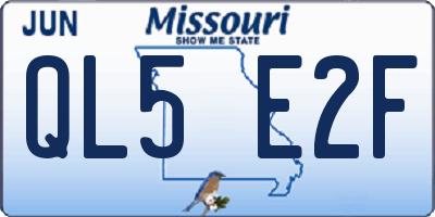 MO license plate QL5E2F