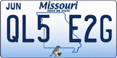 MO license plate QL5E2G