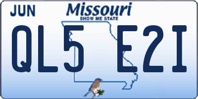 MO license plate QL5E2I