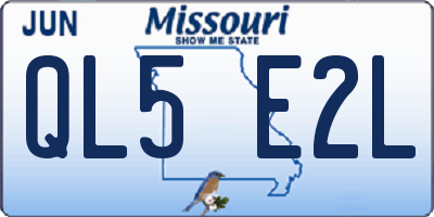 MO license plate QL5E2L