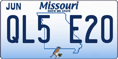 MO license plate QL5E2O