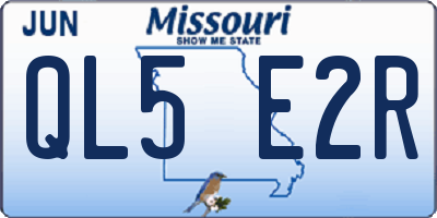 MO license plate QL5E2R
