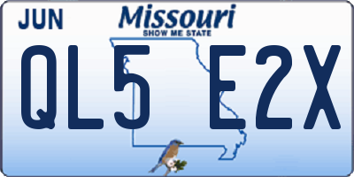 MO license plate QL5E2X