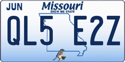 MO license plate QL5E2Z