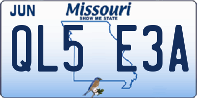 MO license plate QL5E3A