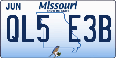 MO license plate QL5E3B