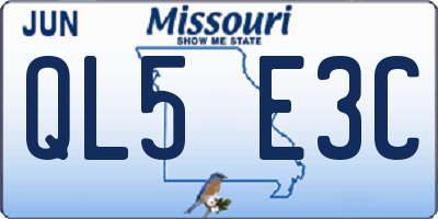 MO license plate QL5E3C