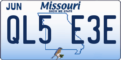 MO license plate QL5E3E