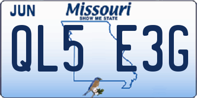 MO license plate QL5E3G