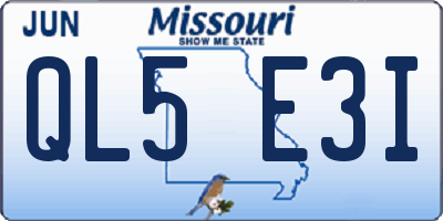 MO license plate QL5E3I