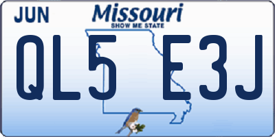 MO license plate QL5E3J