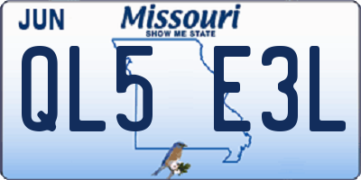 MO license plate QL5E3L