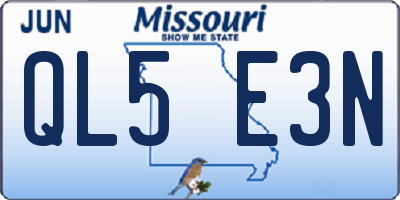 MO license plate QL5E3N
