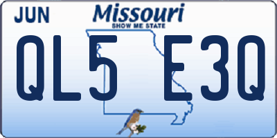 MO license plate QL5E3Q