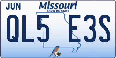 MO license plate QL5E3S