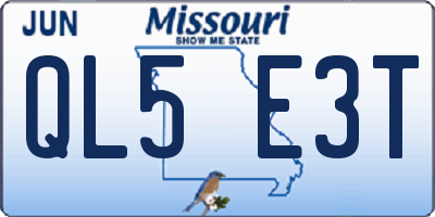 MO license plate QL5E3T