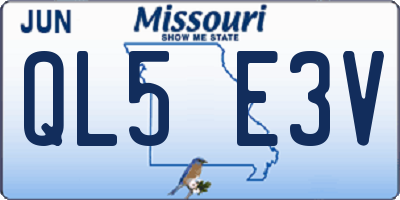 MO license plate QL5E3V
