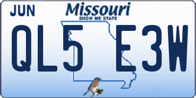 MO license plate QL5E3W