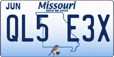 MO license plate QL5E3X